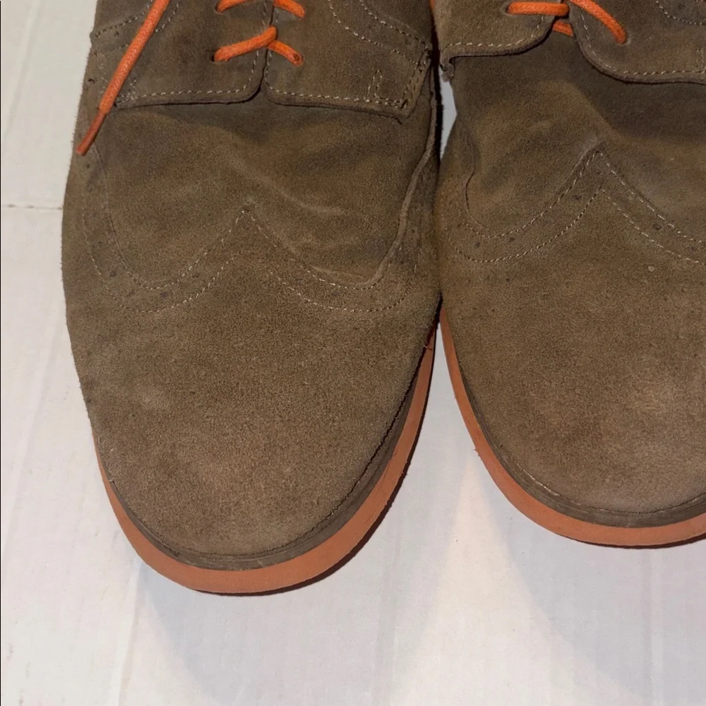 Perry Ellis portfolio light brown or tan suede shoes size 14.